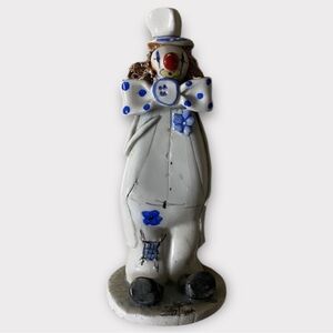 Vintage Zampiva Ceramic Clown Figurine Spaghetti Hair Collectible Signed Marked